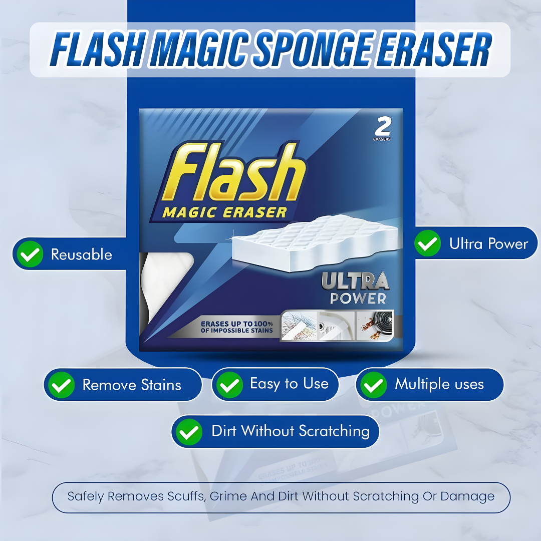 Flash Magic Eraser Ultra Power 2pcs – EU made cleaning sponge in Beirut