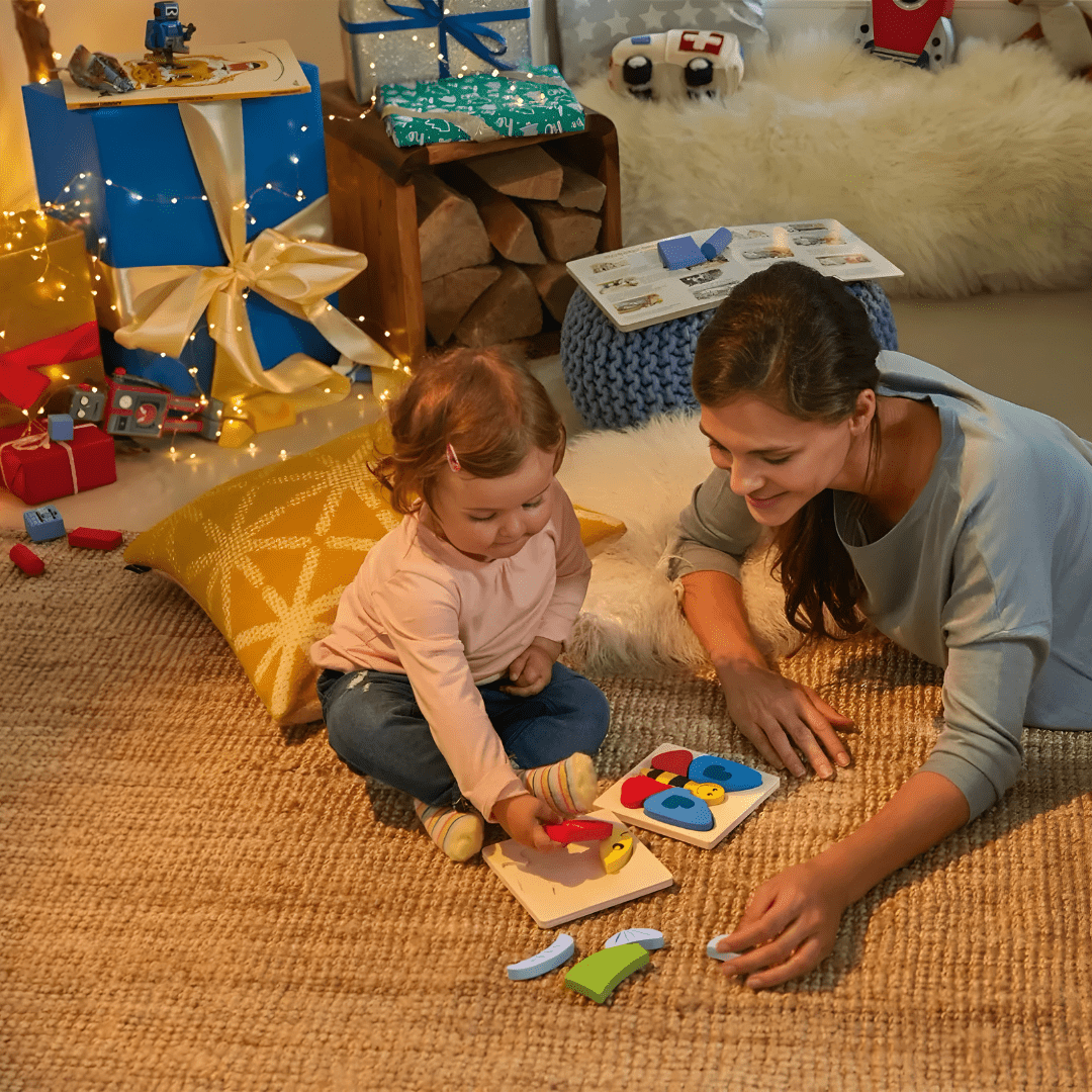 Playtive Wooden 2D Puzzle – Premium colorful shape sorting toy for kids (1+ years), durable and educational, available in Beirut Lebanon.