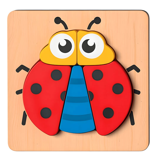 Playtive Wooden 2D Puzzle – Premium colorful shape sorting toy for kids (1+ years), durable and educational, available in Beirut Lebanon.