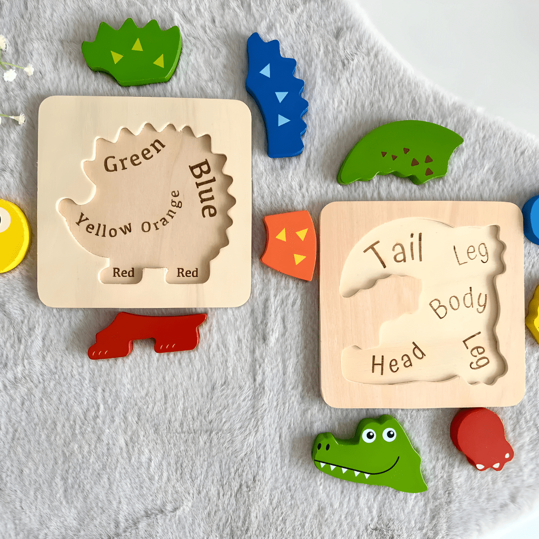 Playtive Wooden 2D Puzzle – Premium colorful shape sorting toy for kids (1+ years), durable and educational, available in Beirut Lebanon.