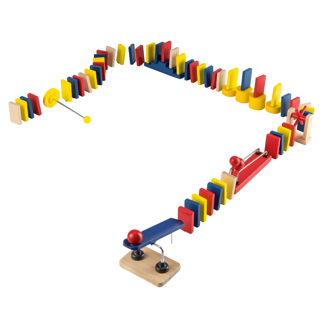 Playtive Wooden Domino Obstacle Set 60 pcs – premium real wood educational toy for kids, fun obstacle course game, available in Beirut Lebanon