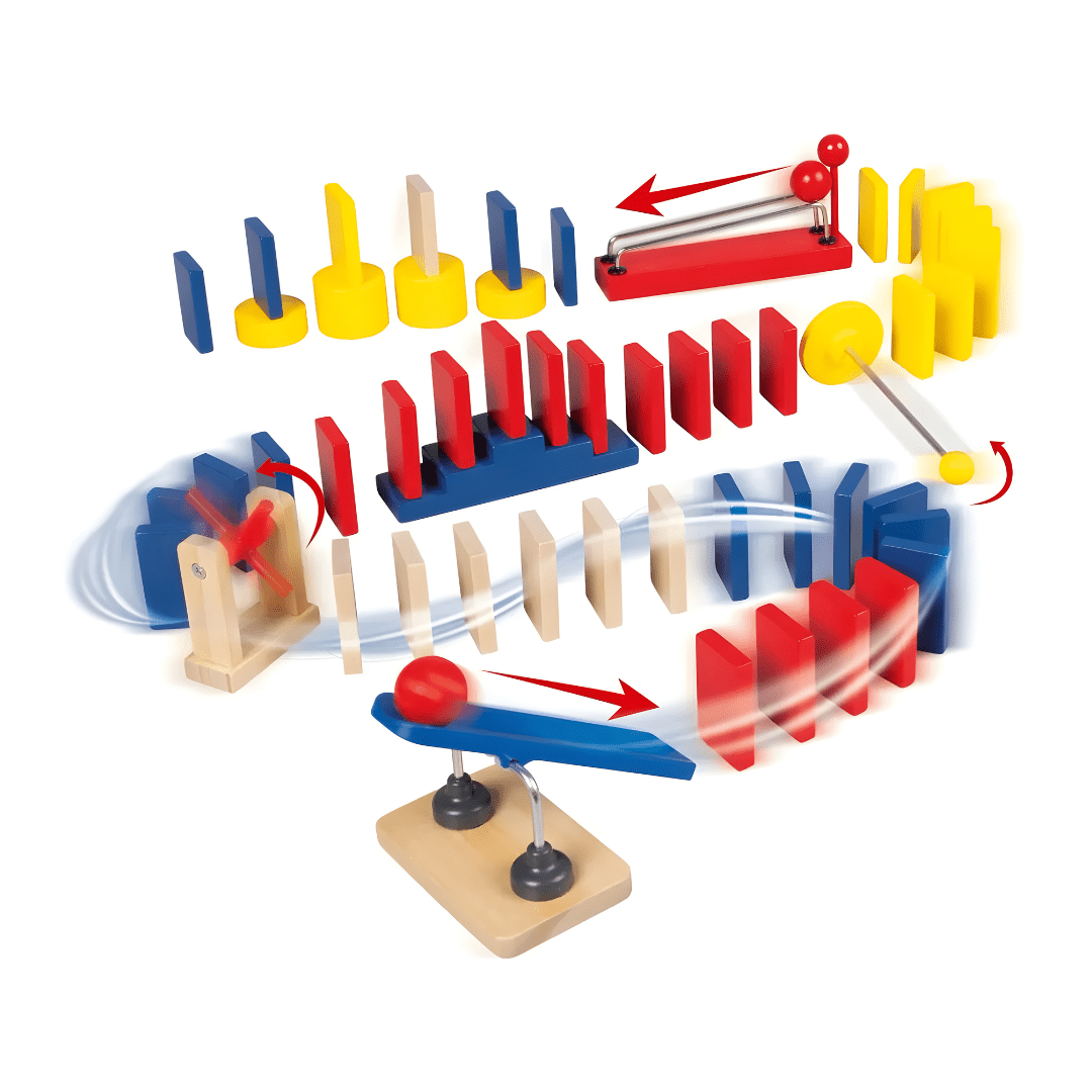 Playtive Wooden Domino Obstacle Set 60 pcs – premium real wood educational toy for kids, fun obstacle course game, available in Beirut Lebanon