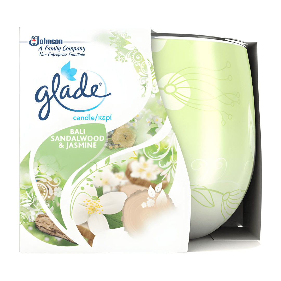 Glade Premium Scented Candle Sandalwood & Jasmine 120g Glass Cup UK Made