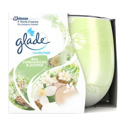 Glade Premium Scented Candle Sandalwood & Jasmine 120g Glass Cup UK Made