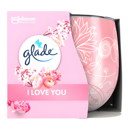 Glade Premium Scented Candle I Love You 120g Glass Cup UK Made