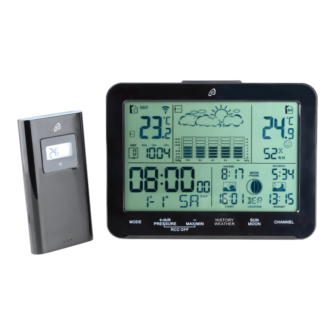 Black Auriol weather station with LED display and sensor, Beirut Lebanon