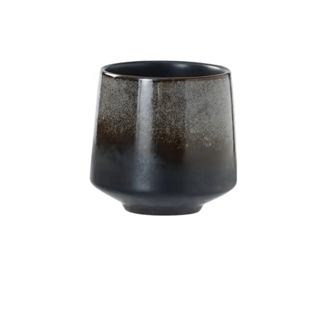 Japanese ceramic tea cups 200ml with unique reactive glaze, durable and safe for tea, coffee, or sake – available in Beirut Lebanon.