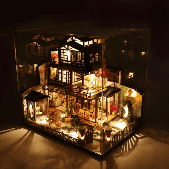 DIY Ancient Capital Under Moonlight miniature dollhouse kit with lights, music box and dust cover – premium creative gift for teens and adults in Lebanon.
