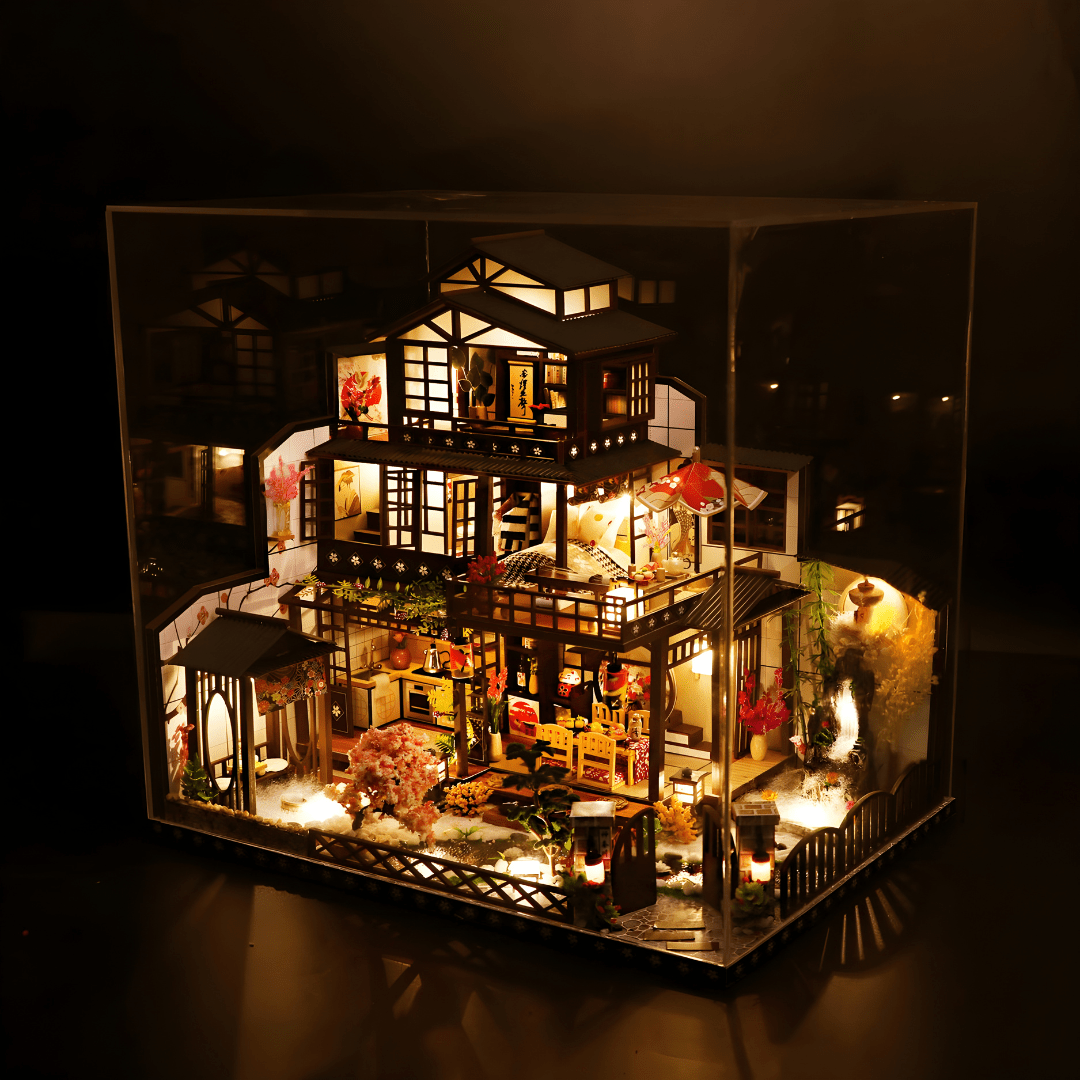 DIY Ancient Capital Under Moonlight miniature dollhouse kit with lights, music box and dust cover – premium creative gift for teens and adults in Lebanon.