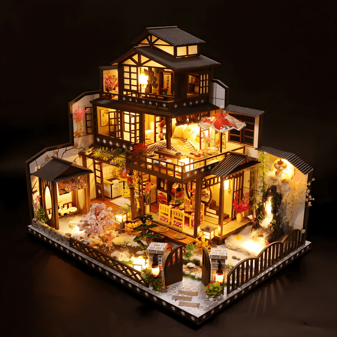 DIY Ancient Capital Under Moonlight miniature dollhouse kit with lights, music box and dust cover – premium creative gift for teens and adults in Lebanon.