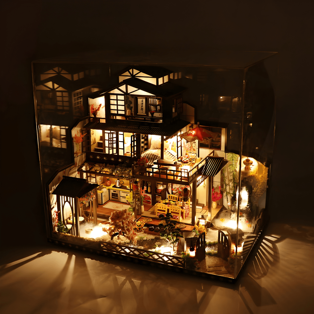 DIY Ancient Capital Under Moonlight miniature dollhouse kit with lights, music box and dust cover – premium creative gift for teens and adults in Lebanon.