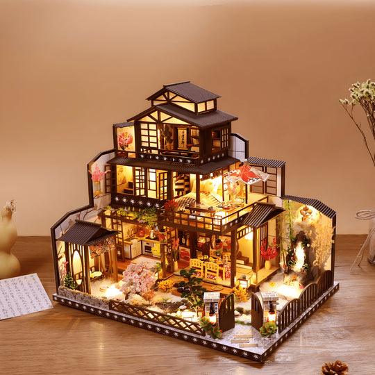 DIY Ancient Capital Under Moonlight miniature dollhouse kit with lights, music box and dust cover – premium creative gift for teens and adults in Lebanon.