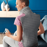 SANITAS SHK 34 back and neck heating pad 100W with 6 temperature levels, soft fabric, auto shut-off and washable design.