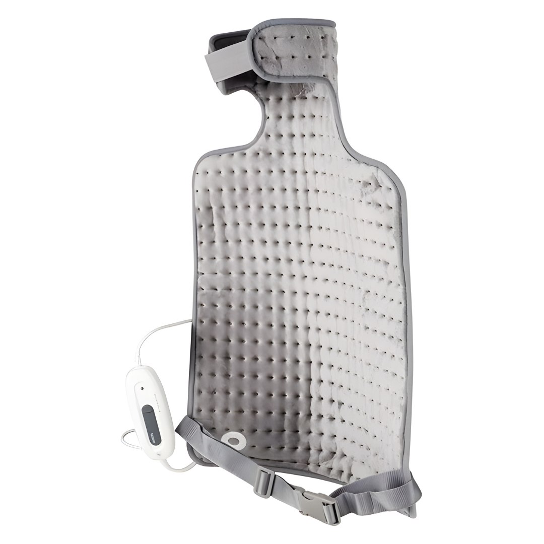 SANITAS SHK 34 back and neck heating pad 100W with 6 temperature levels, soft fabric, auto shut-off and washable design.