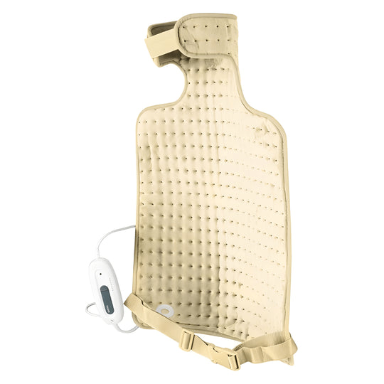 SANITAS SHK 34 back and neck heating pad 100W with 6 temperature levels, soft fabric, auto shut-off and washable design.