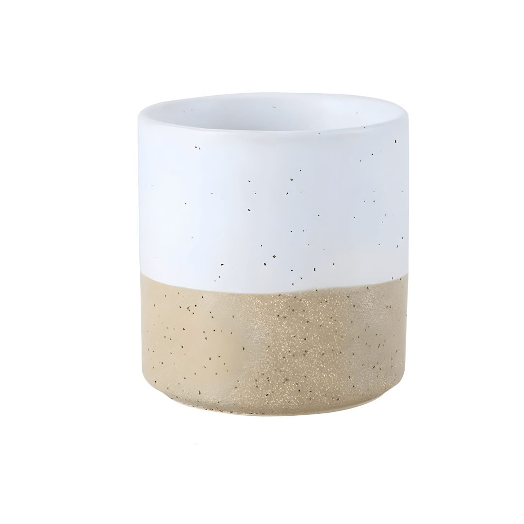 Retro style 200ml frosted stoneware tea cup with vintage speckled ceramic design – European House Hold Beirut