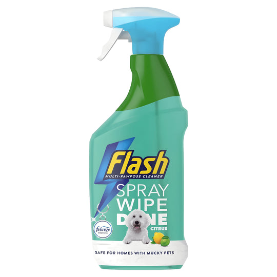 Flash Spray Wipe Done Citrus Multi-Pawpose Cleaner 800ml – UK Made, Pet Safe Household Cleaning Spray