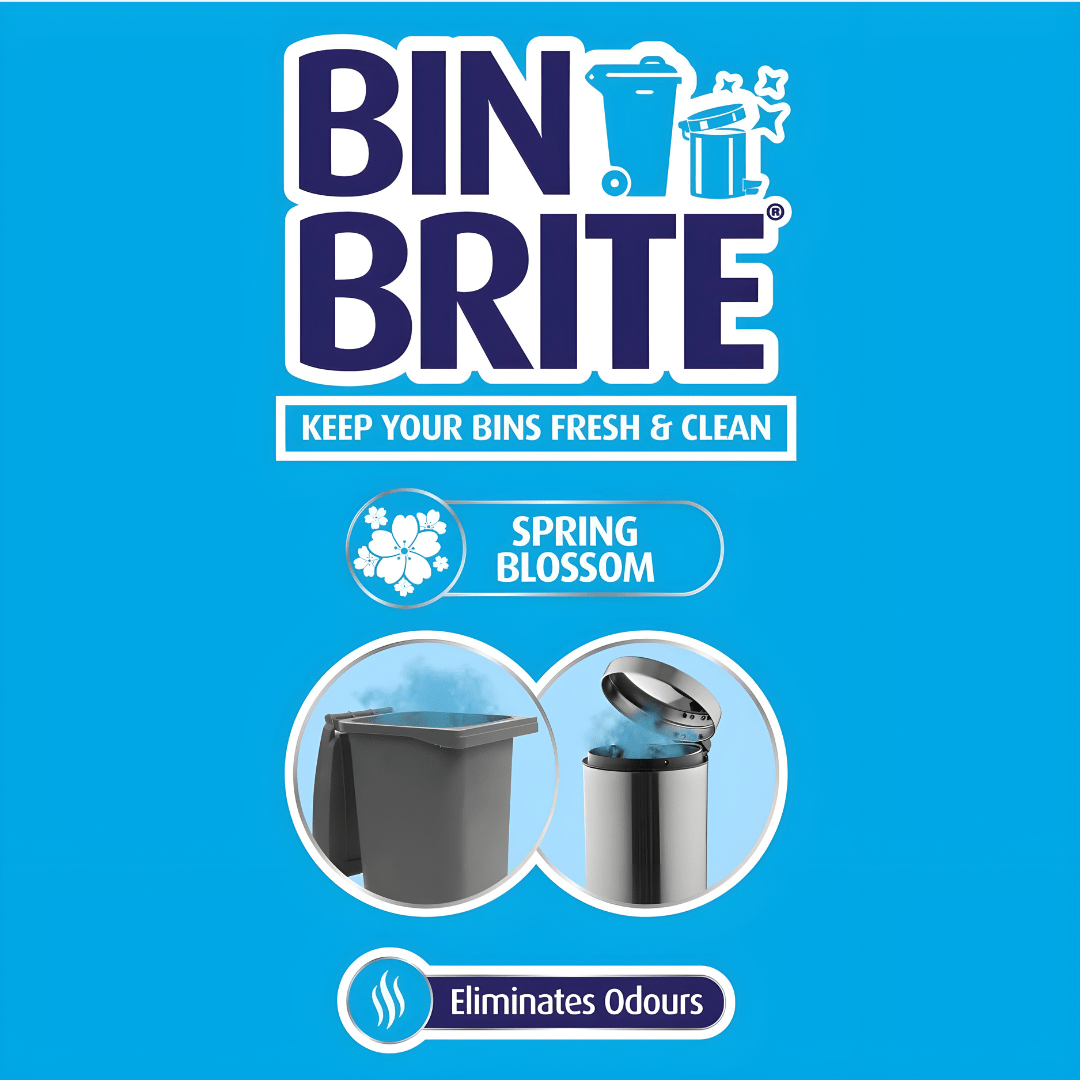 Bin Brite Spring Blossom 400ml Odour Eliminator Spray – UK Made, eliminates bin smells and freshens with floral scent