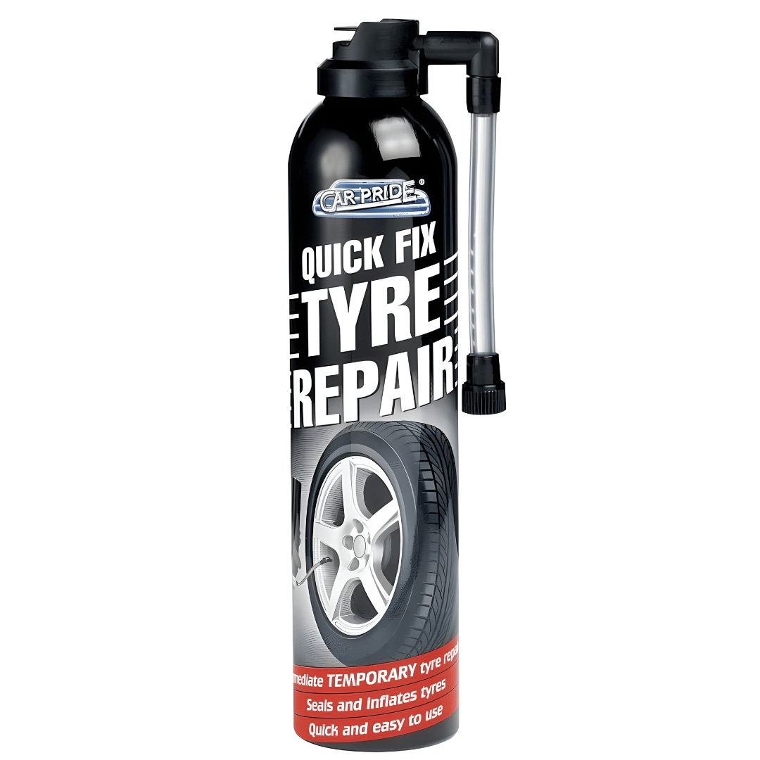Car Pride 300ml quick fix tyre repair spray – emergency sealer and inflator for car and motorcycle tyres available in Lebanon