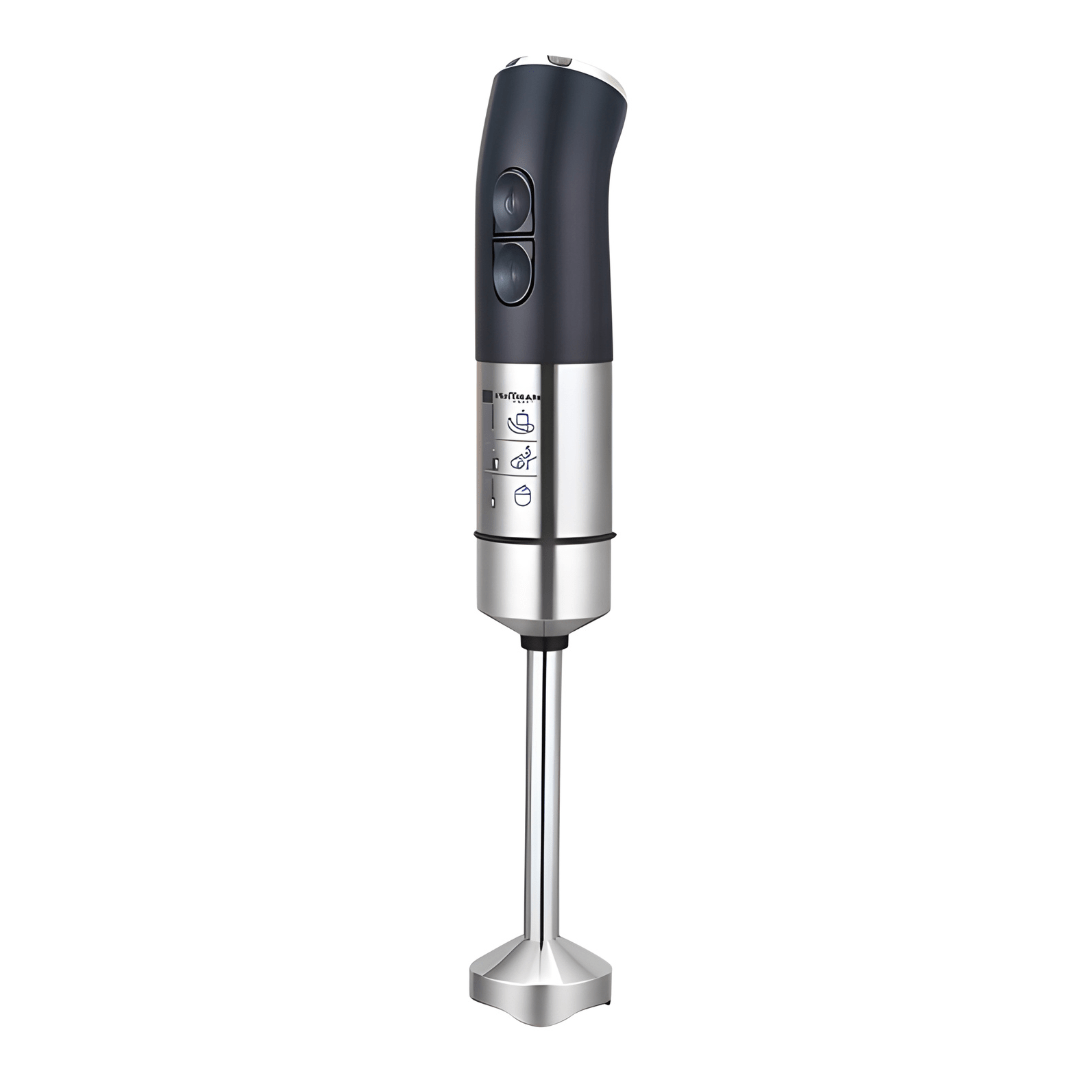 Hoffmans HM-8041 800W Hand Blender — powerful and quiet, made with durable stainless steel blades and ergonomic handle. Multi-speed control for blending soups, sauces, fruits, vegetables, and baby food. Available in Beirut, Lebanon.