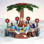 St. Nicholas Square illuminated amusement park Christmas village 2023 with Santa, lights, music, and motion. Hand-painted festive collectible for Beirut homes.