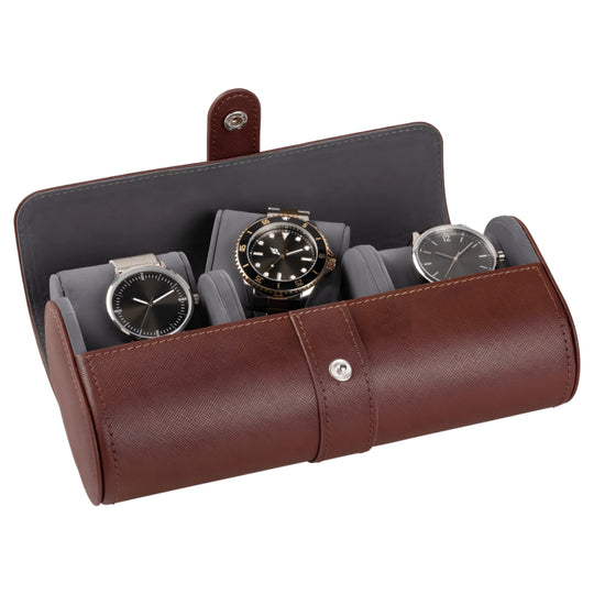 AURIOL 3-slot brown travel watch case Beirut Lebanon