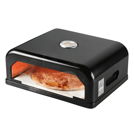 Grill Meister barbecue pizza oven with stone and thermometer for gas or charcoal grills