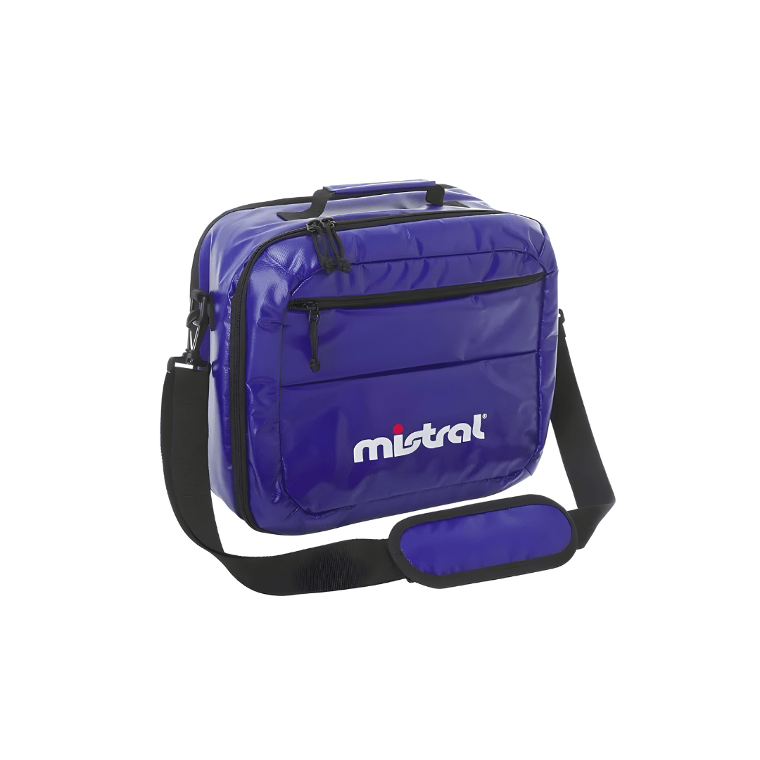 Mistral 10L blue cooler bag with shoulder strap and front zipper pocket – ideal for paddle surf, beach, and outdoor use in Beirut Lebanon
