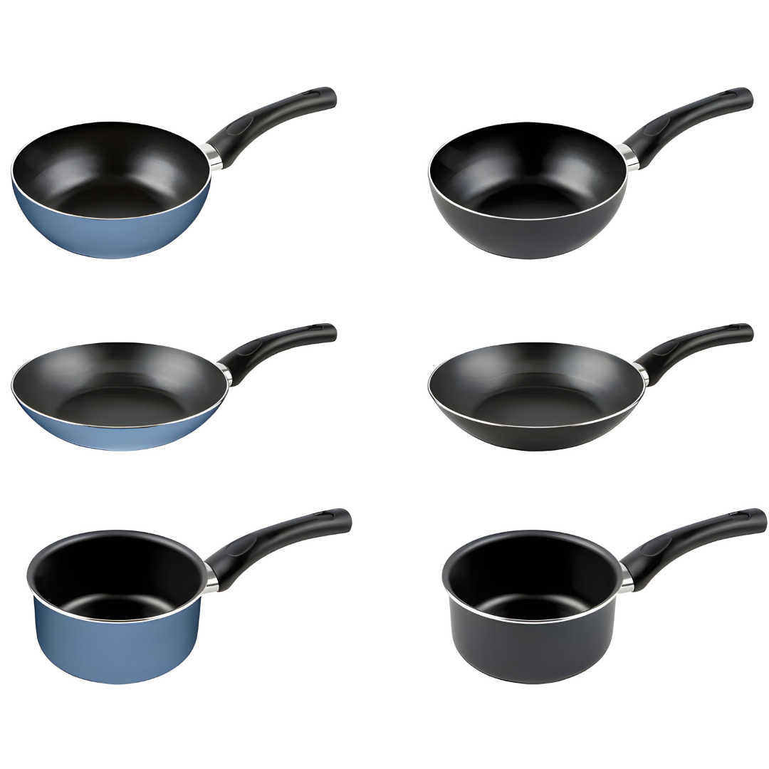 ERNESTO 6-Piece Mini Aluminum Pan Set with ILAG Non-Stick Coating – Durable, Energy-Saving Cookware