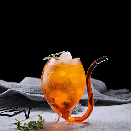 300ml elegant glass sip cup with built-in straw for cocktails and juices – Beirut Lebanon