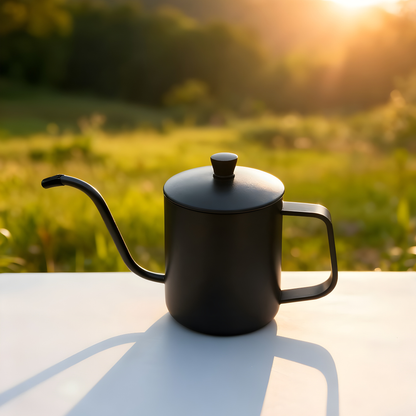 Full V60 coffee brewing kit inside practical box including kettle, grinder, dripper, mug and scale