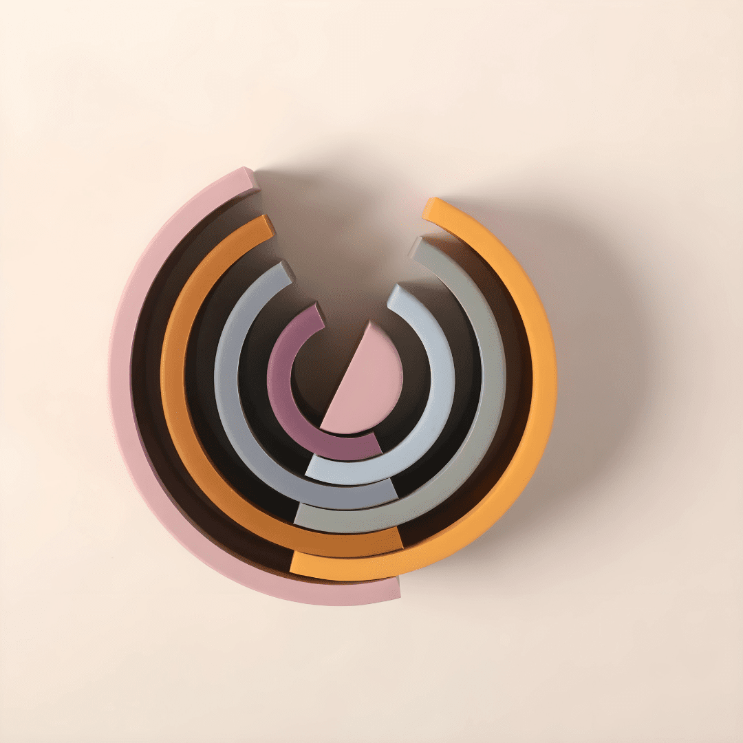 BPA-free silicone baby rainbow stacking toy for toddlers and teething