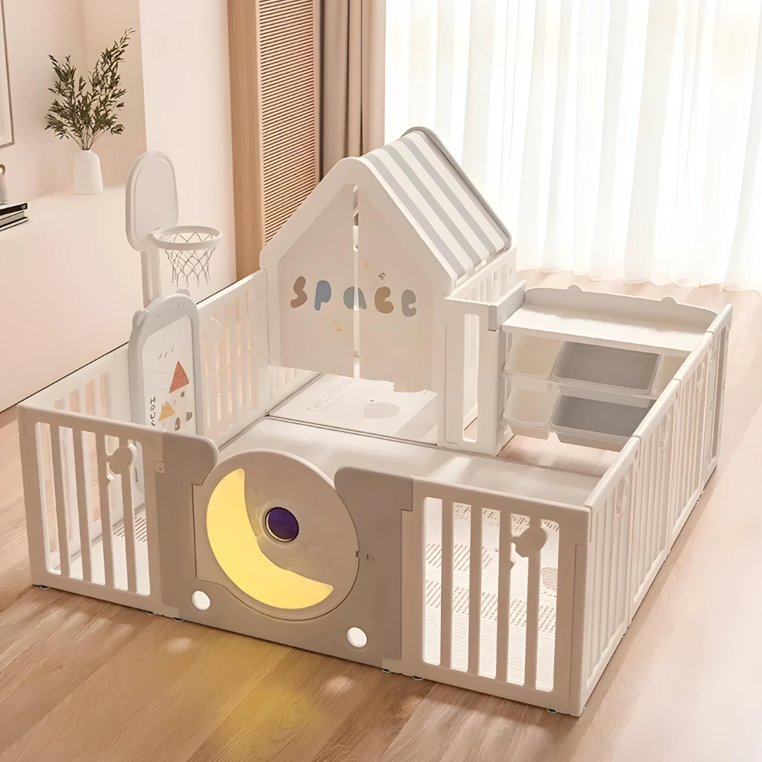 Astronaut Foldable Playpen With LED Lighting 120 × 180 × 65 cm