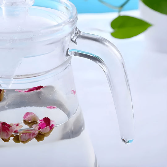 Strakke 1,4L glazen kan met deksel – perfect voor het serveren van verfrissende dranken