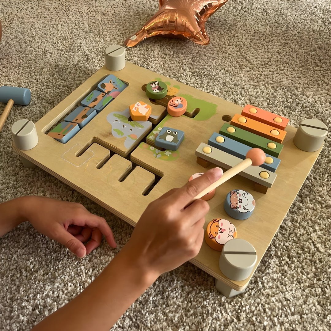 Wooden busy board sensory toy for kids 3+ Beirut Lebanon educational learning board