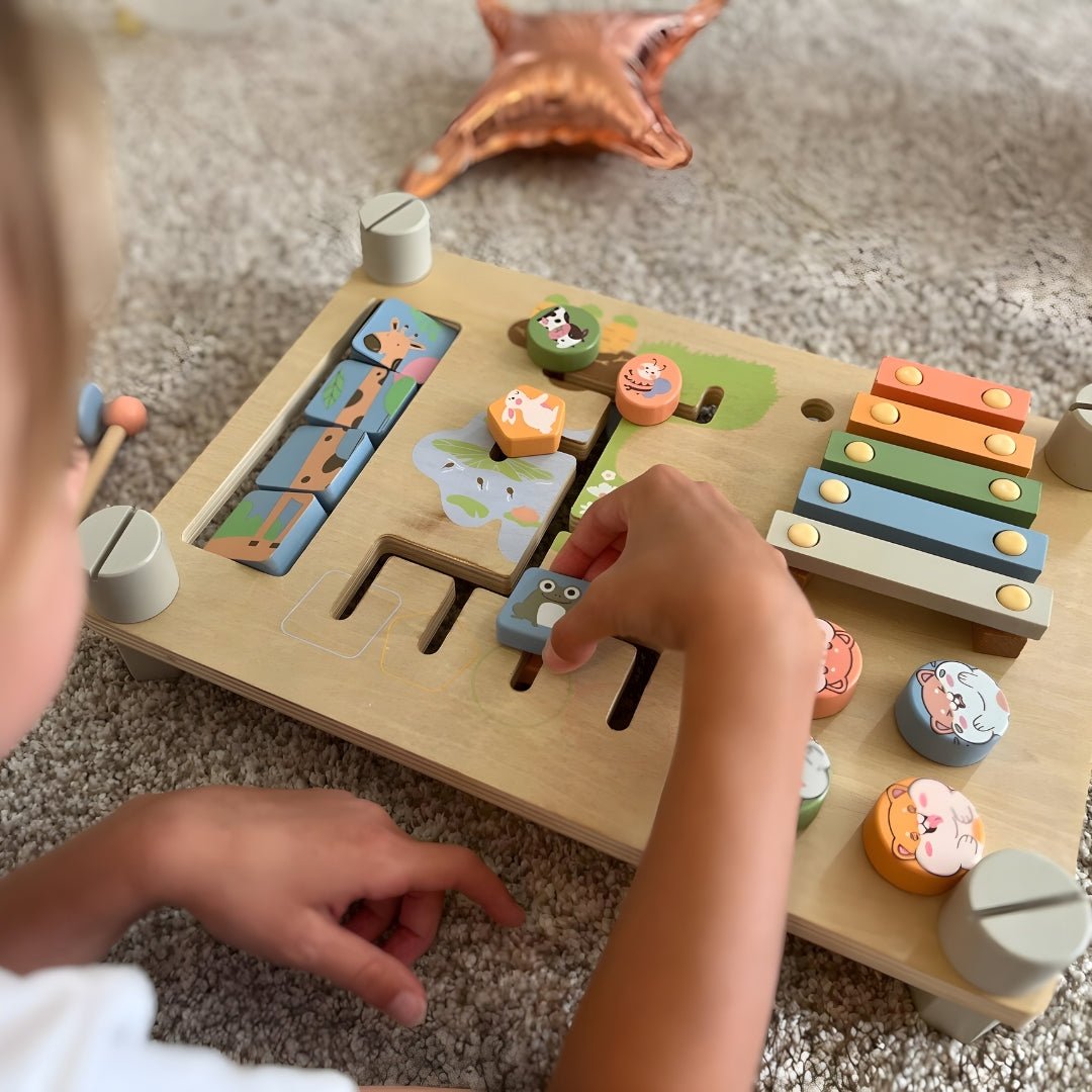 Wooden busy board sensory toy for kids 3+ Beirut Lebanon educational learning board