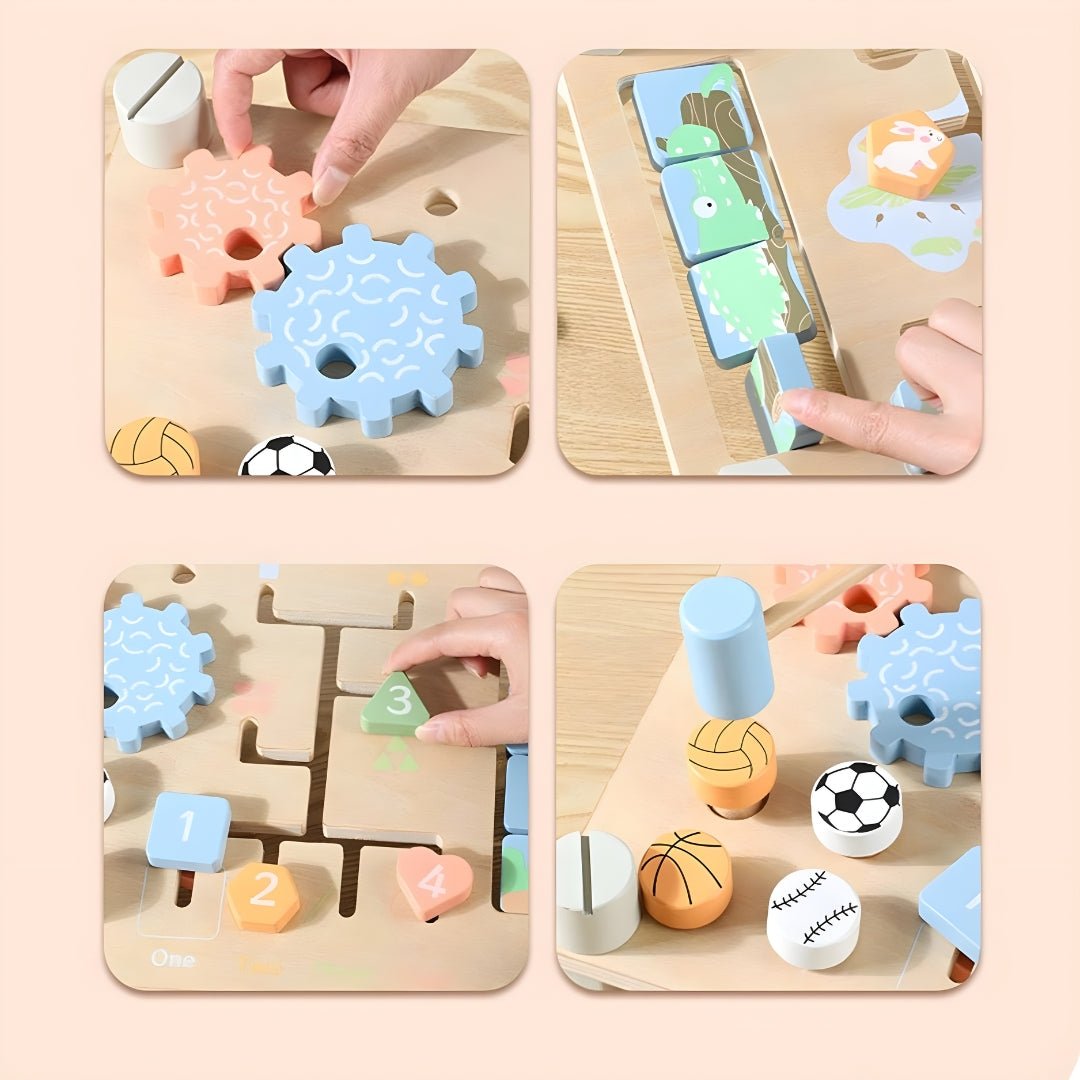 Wooden busy board sensory toy for kids 3+ Beirut Lebanon educational learning board