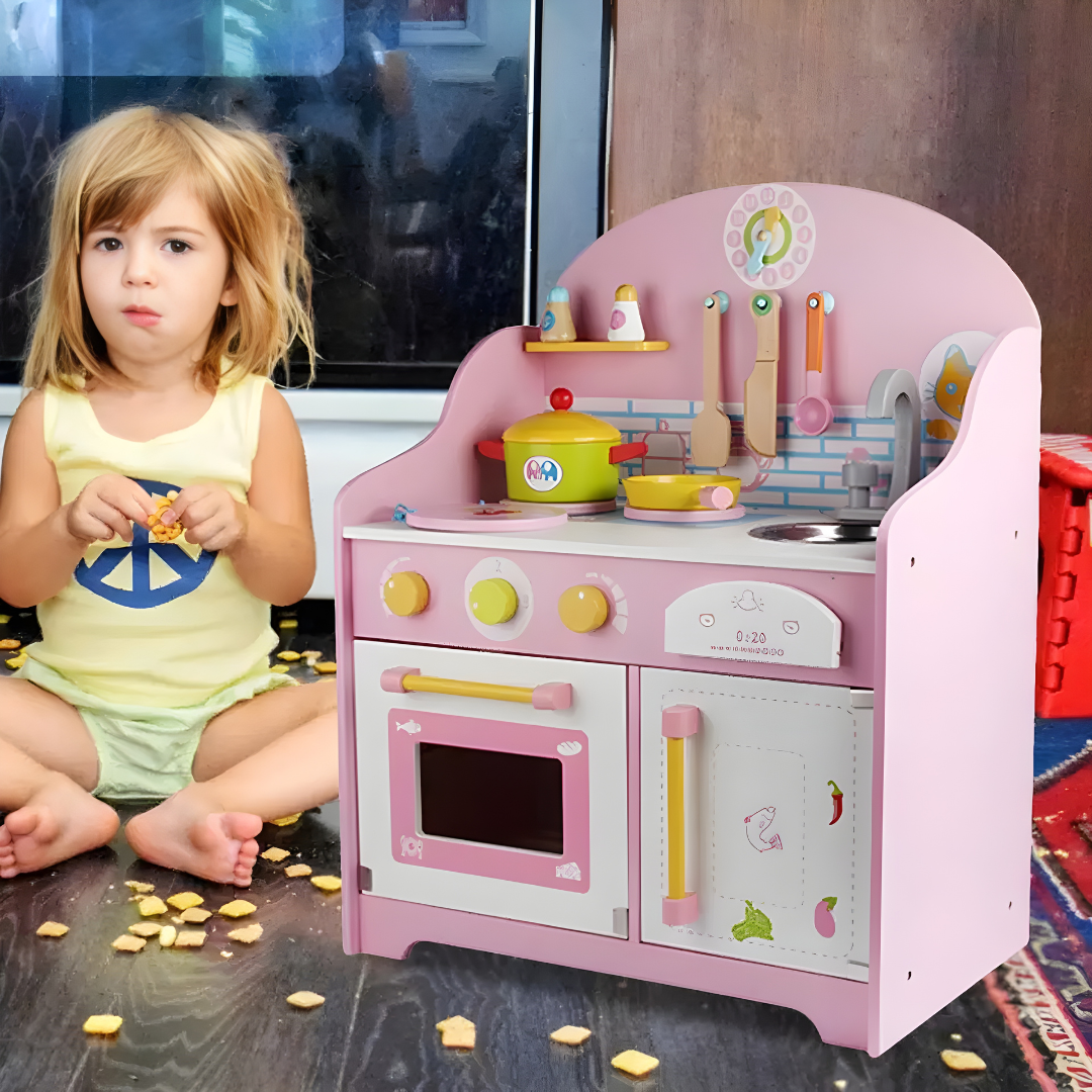 DIY Wooden Kids Play Kitchen Cabinet