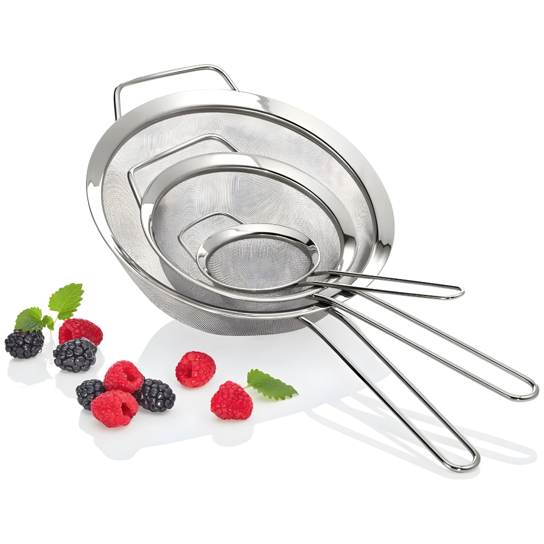 Stainless Steel Strainer Set – 3 Pieces