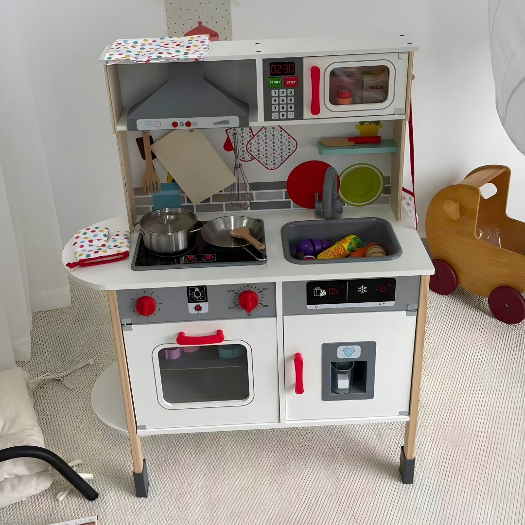 wooden kids kitchen set with lights and accessories beirut lebanon toy kitchen for children premium play kitchen