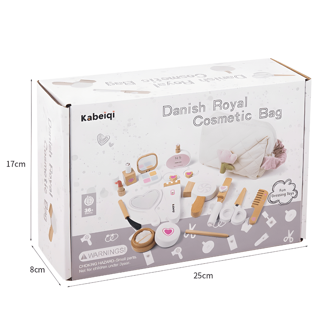 Wooden kids makeup set for girls with cosmetic bag Lebanon – pretend play beauty toy set