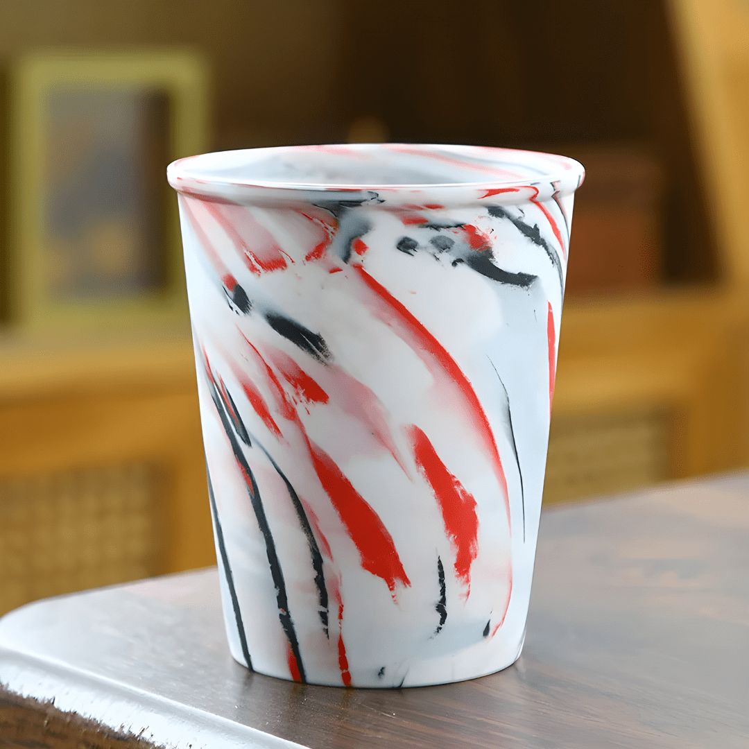 300ml ceramic mug with unique stone-touch swirl design – handcrafted drinkware in Beirut Lebanon