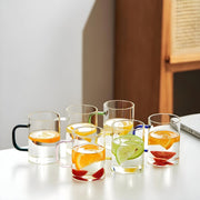 450ml clear glass mug with colored handle lebanon coffee tea cup modern glass drinkware