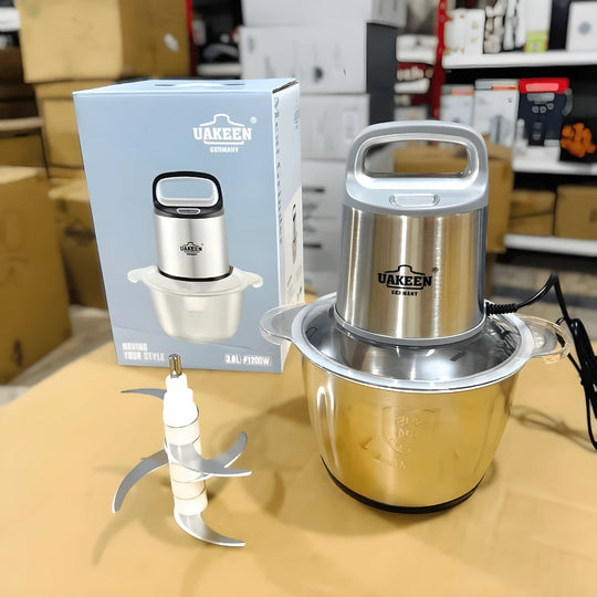 Uakeen 1200W meat grinder 3L stainless steel bowl – German made, Beirut Lebanon