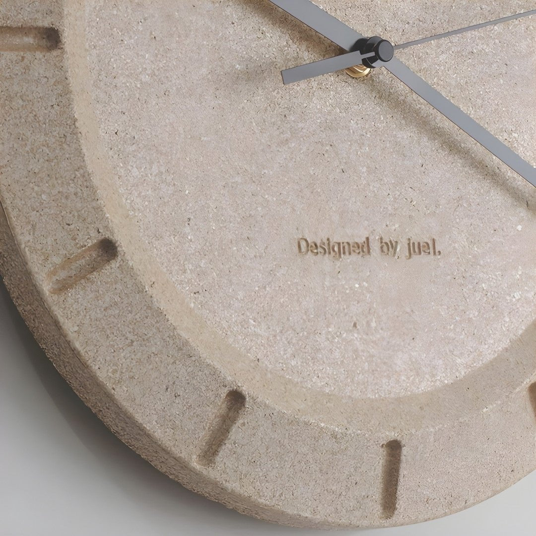 Premium 30 cm Vermiculite wall clock with elegant minimalist design, 0.75 kg lightweight eco-friendly material, silent quartz movement, ideal for modern home or office décor in Beirut, Lebanon.