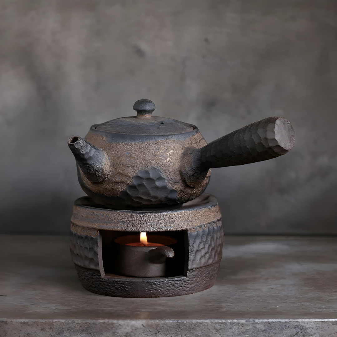 Premium Pottery Japanese Tea Pot With Warm Teapot Stove 260ML