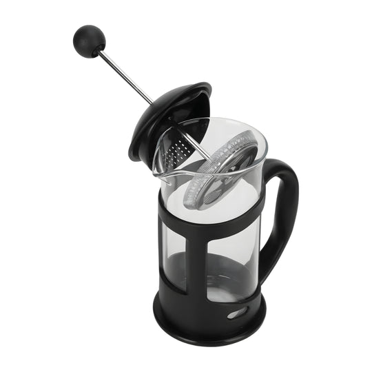 French Press coffee maker – black frame, borosilicate glass, stainless steel filter, 1000ml