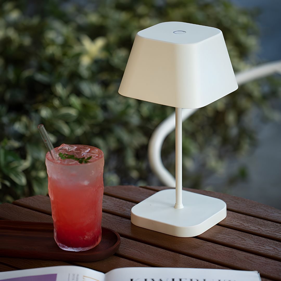 Rechargeable aluminium LED table lamp with touch control and 3 light modes for home, cafes and restaurants in Beirut Lebanon