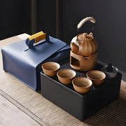 Premium Chinese ceramic tea set with jug, cups, and stove in antique style, perfect gift for tea lovers in Beirut Lebanon