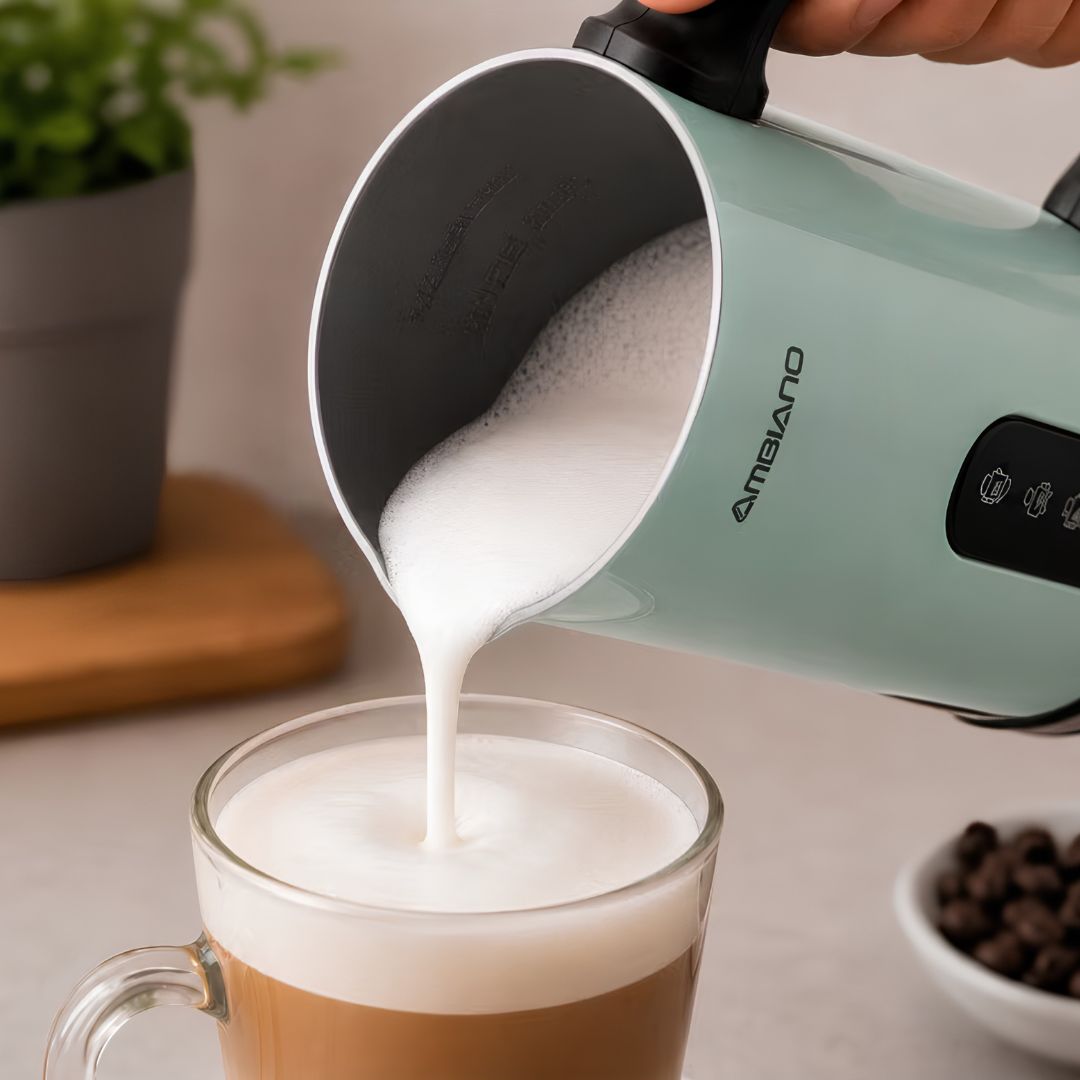 AMBIANO Retro 500W electric milk frother with stainless steel housing